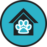 Home icon with a paw print