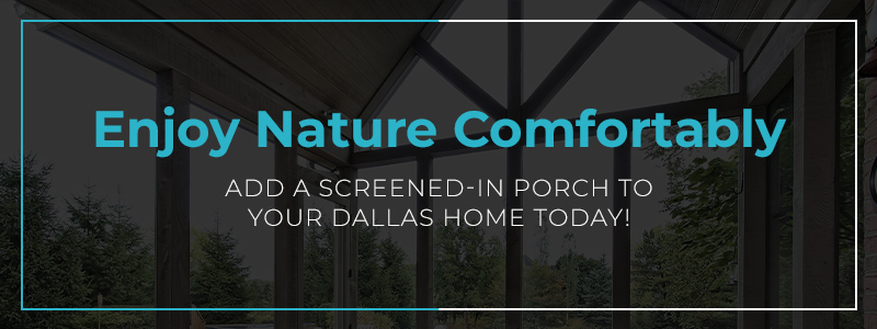 Enjoy Nature Comfortably. Add a screened-in porch to your home today!