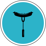 sausage on grilling spear