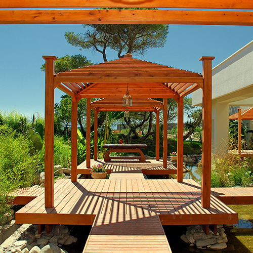 Pergola over outdoor living area